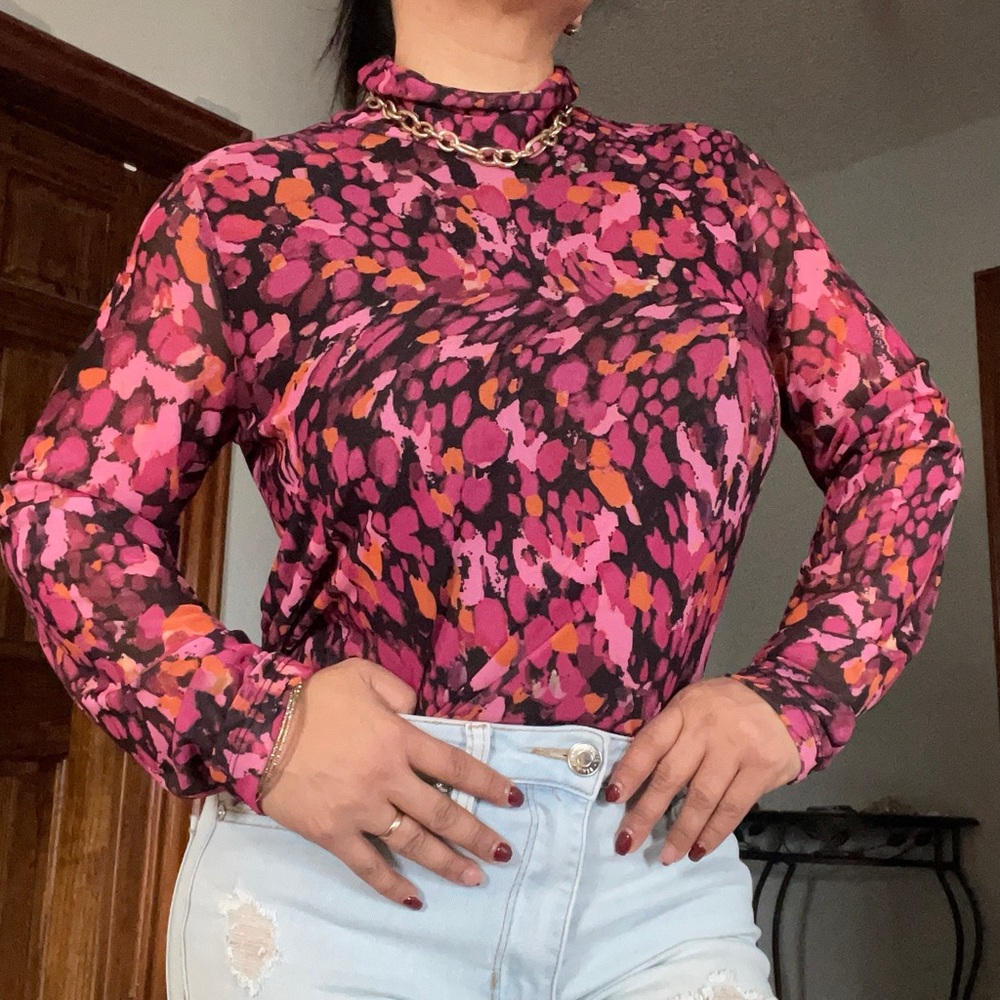 Vibrant Floral Long Sleeve Blouse